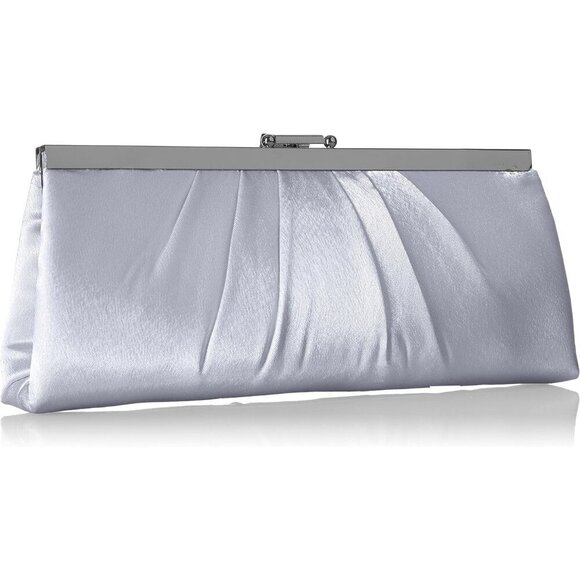 ❤️Blaire Women's Satin Frame Clutch Bag Purse with Shoulder Chain Included - Picture 2 of 6